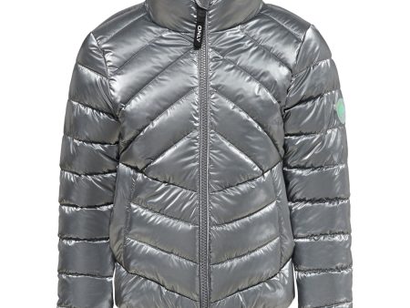 barn ONLY Silver Talia Shine Quilted Jacket Hot on Sale