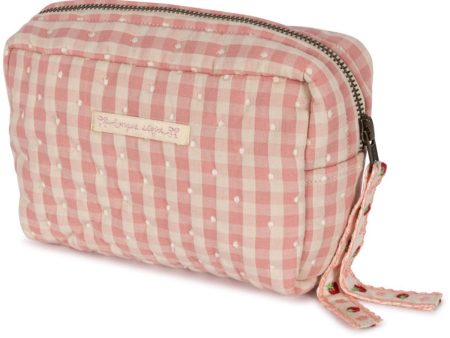 Konges Sløjd Powder Pink Check Seersucker Small Toiletry Bag Fashion