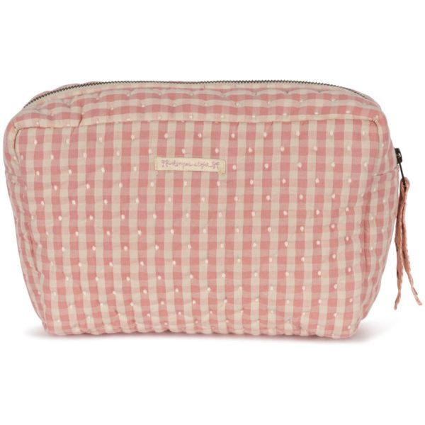 Konges Sløjd Powder Pink Check Seersucker Big Toiletry Bag Online Sale