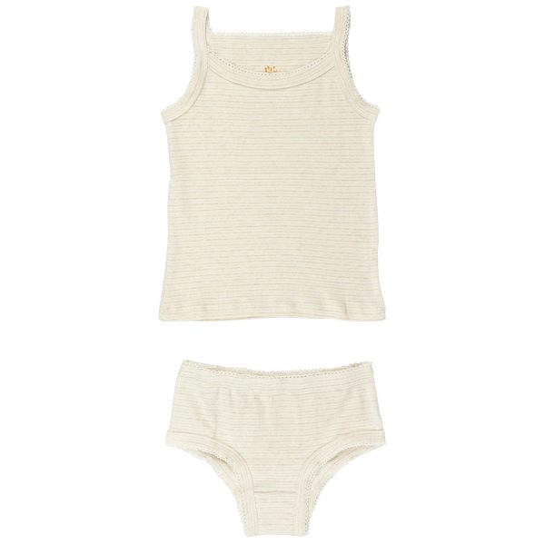 COPENHAGEN COLORS Beige Stripe Strap Topp And Underpants Striped For Sale