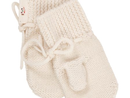 Copenhagen Colors Cream Merino Ull Knitted Baby Handskar Discount