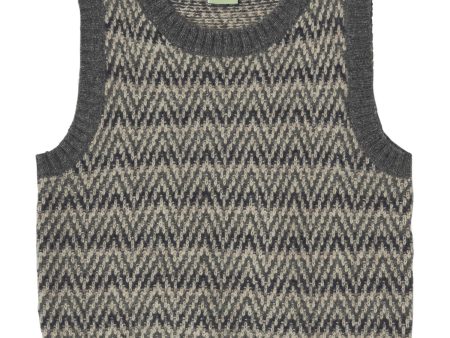 FUB Grey Melange Lambswool Väst Online Sale