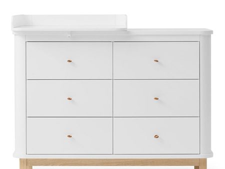 Oliver Furniture Wood Skötbyrå m. 6 Lådor Vit Ägg Hot on Sale