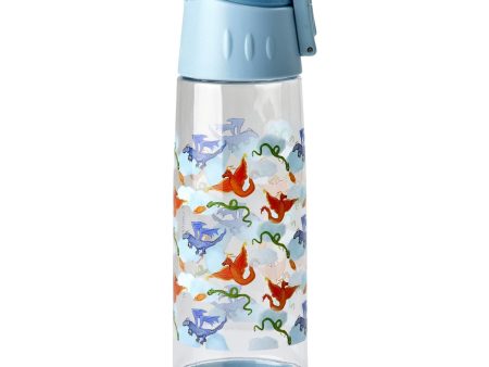 Rice Plastic Kids Drinking Bottle with Dragon Print -Blue - 500 ml Online Sale