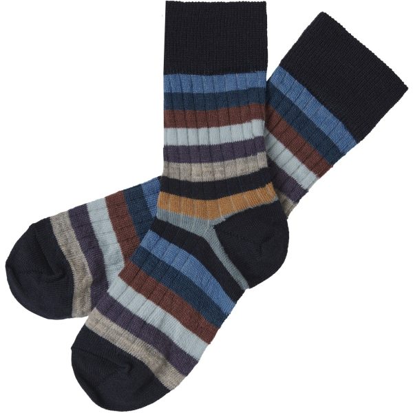 FUB Dark Navy Multi Stripe 2-pak Classic Stripe Strumpor Supply