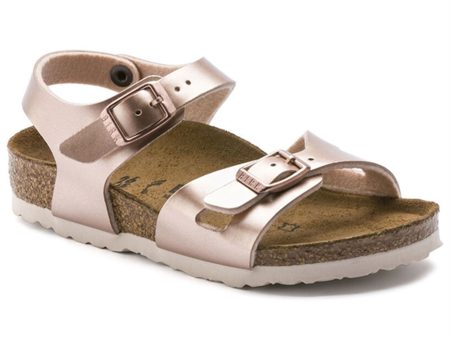 Birkenstock Rio Kids BF Electric Metallic Copper Sandal Online now