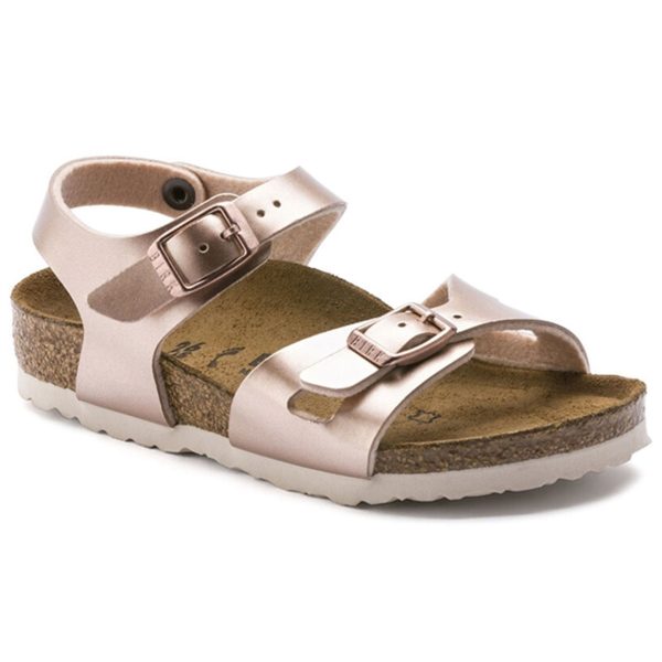 Birkenstock Rio Kids BF Electric Metallic Copper Sandal Online now