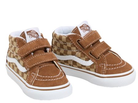 VANS Neutral Checkerboard BROWN TRUE WHITE SK8-Mid Reissue V Sale