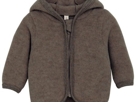 Huttelihut Brown Melange Jacket Ears Wool Fleece Fashion