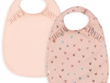 Konges Sløjd Fairy Cherry Cameo Rose 2 Pack Dinner Bib With Frill For Sale