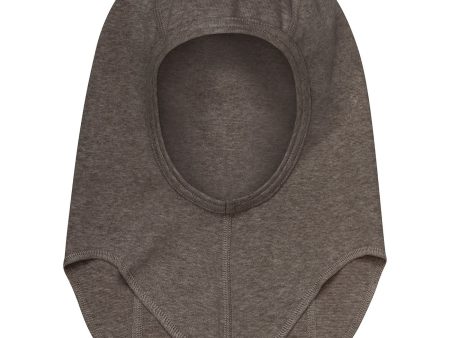 Huttelihut Brown Melange Balaclava Cotton Rib Discount