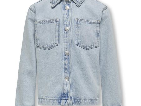 kids ONLY Light Blue Denim Carly Översize Star Denim Övershirt Supply