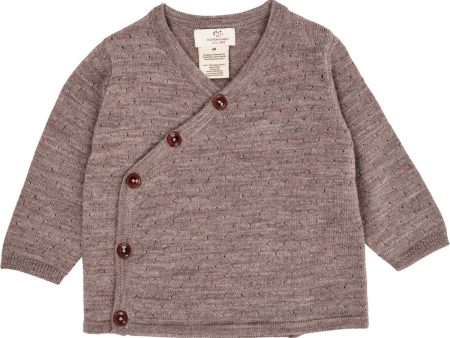 Copenhagen Colors Natural Melange Merino Crossover Cardigan Pointelle For Cheap