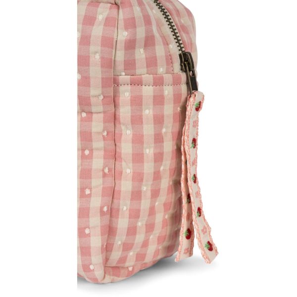 Konges Sløjd Powder Pink Check Seersucker Big Toiletry Bag Online Sale