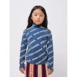 Bobo Choses Midnight Blue All Över Rib Turtle Neck Blus Cheap