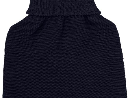 Huttelihut Dark Navy Halsvärmare Ullstickad Discount