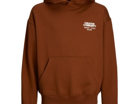 Jack & Jones Junior Brandy Brown Ornoho Back Graphic Sweat Hoodie Online Hot Sale