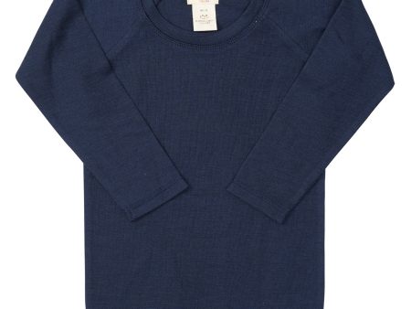 COPENHAGEN COLORS Marinblå Merino Ljus Stickad Blus Online Hot Sale