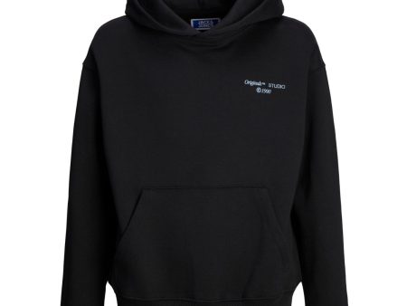 Jack & Jones Junior Black Ornoho Back Graphic Sweat Hoodie For Sale